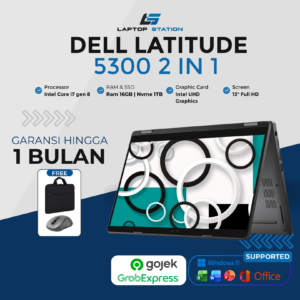 DELL LATITUDE 5300 2 IN 1 TOUCHSCREEN I7 8665U RAM 16GB NVME 1TB 13" IPS FULL HD