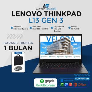 LENOVO THINKPAD L13 GEN 3 INTEL CORE I3 1215U RAM 8GB NVME 512GB IPS FULL HD 13" BONUS MOUSE DAN TAS